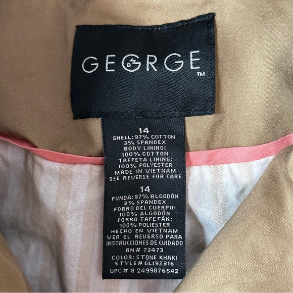 3/$10 George Utility Jacket 14 Khaki - Picture 6 of 6